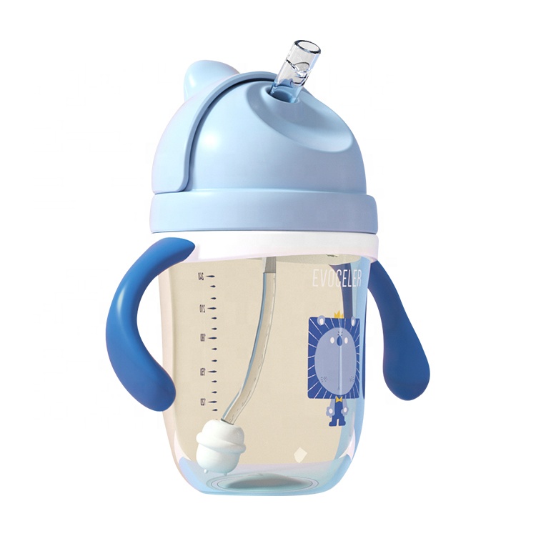 Bpa Free Feeding Bottle 240ml 360ml Food Grade PPSU Children Drinking Straw Cup With Handle