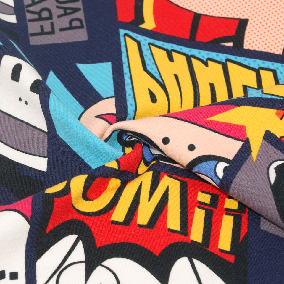 2020 China online popular custom cartoon cotton korean cotton lycra fabric of digital printing