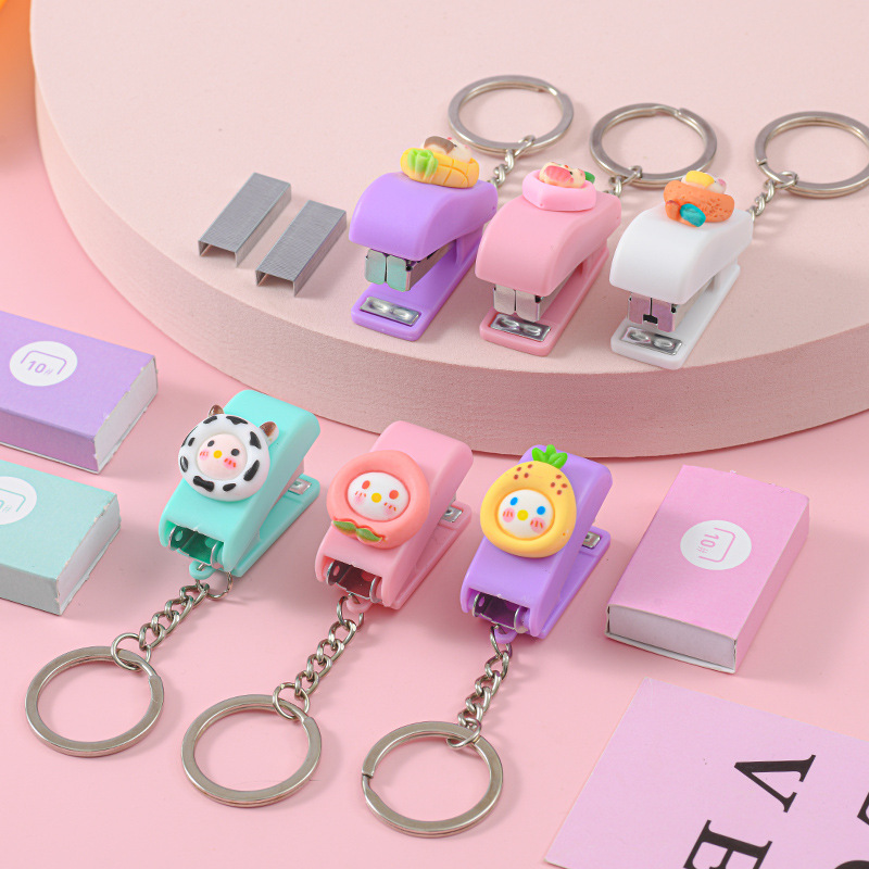 Недорогой цветной милый переносной пластиковый бумажный мини-степлер Kawaii