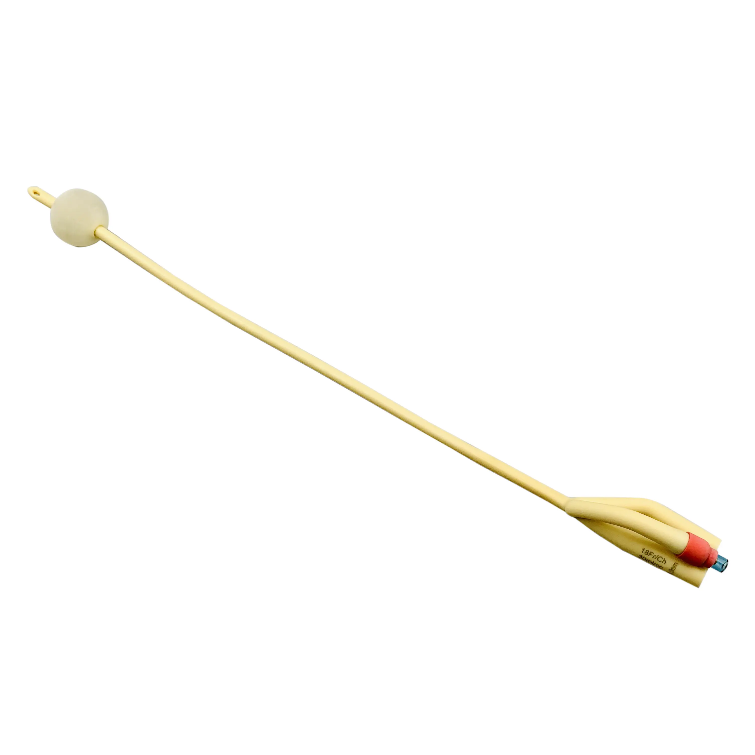 3 way Foley Catheter Latex silicone coated three way with rubber valve with PE inner bag packing