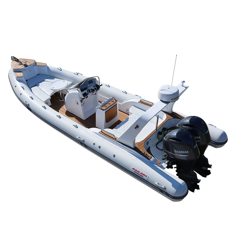 Военная высокоскоростная китайская надувная лодка rib 760 из гипалона с алюминиевым ребром и мотором