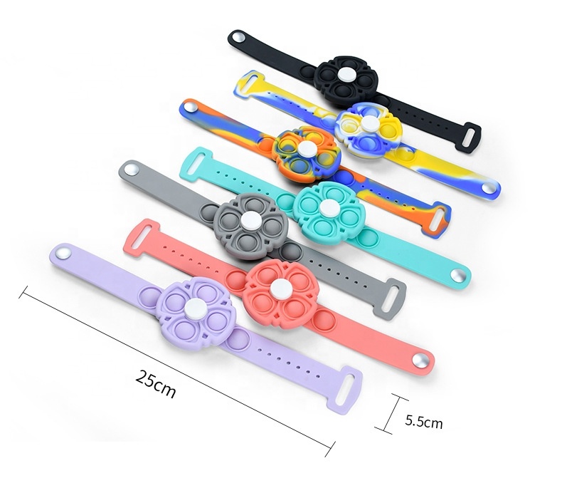 2021 New Push Sensory Bubble Bracelets Finger Tie Dye Relax Toys Zippy Bracelet Fidget Toy