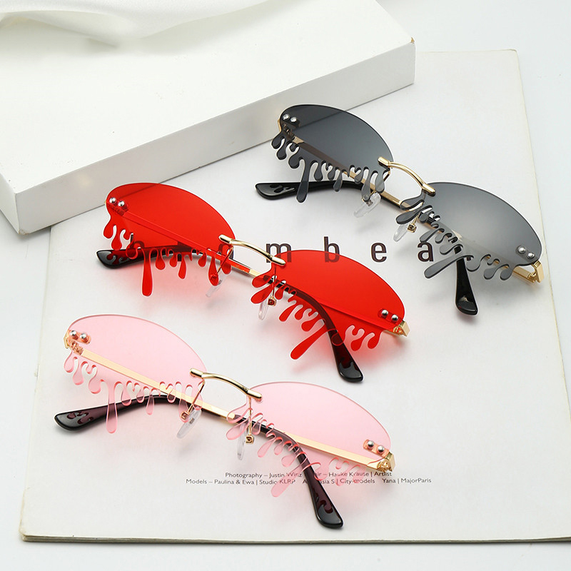 Seaygift 2020 Новые забавные Хэллоуин уникальный плачет Vintage Shades мужские и женские зеркало слезы капельного очки без оправы капельного солнцезащитные очки