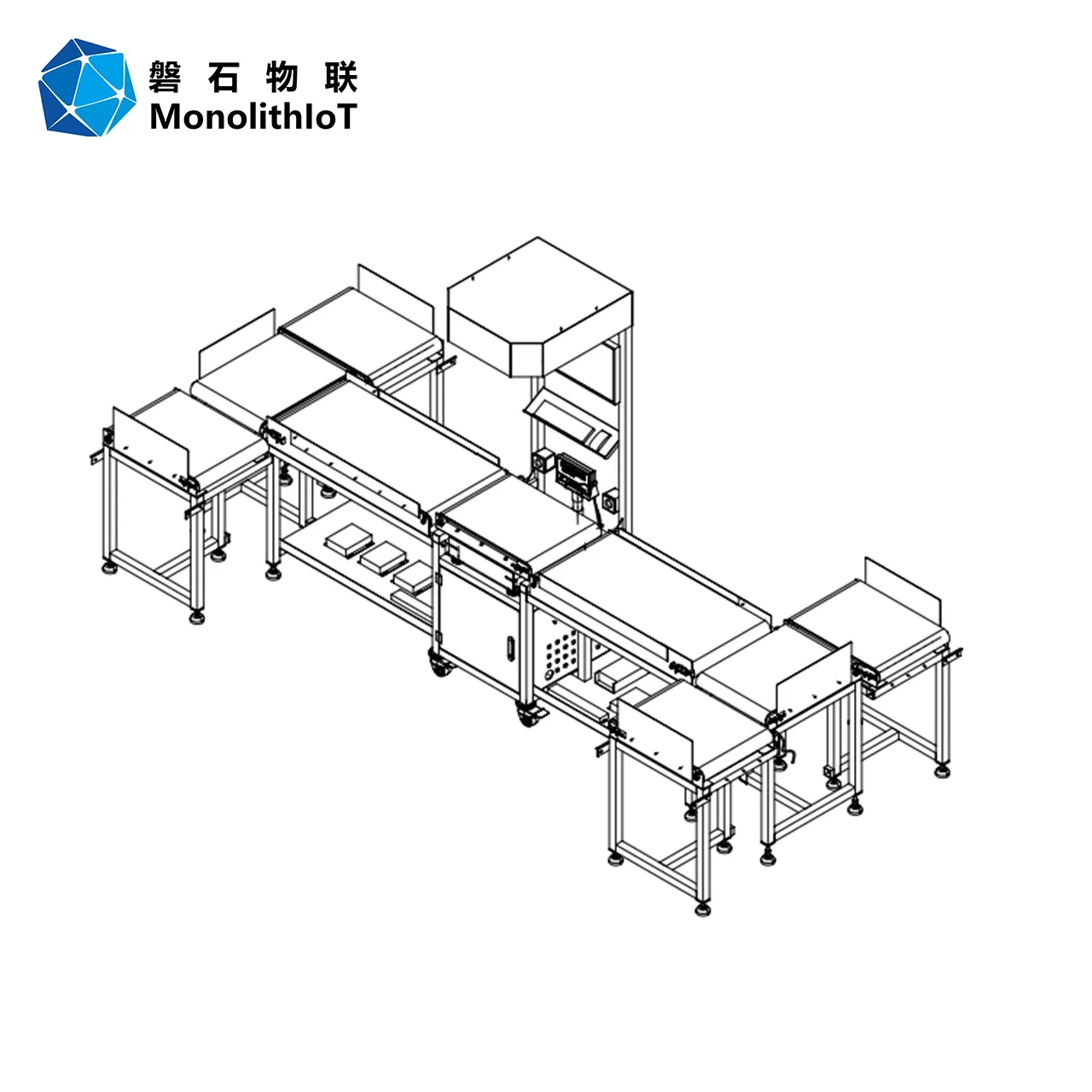 High efficiency dws parcel sorting weighing scanning dimensioning machine Warehouse barcode weight dimension automation system