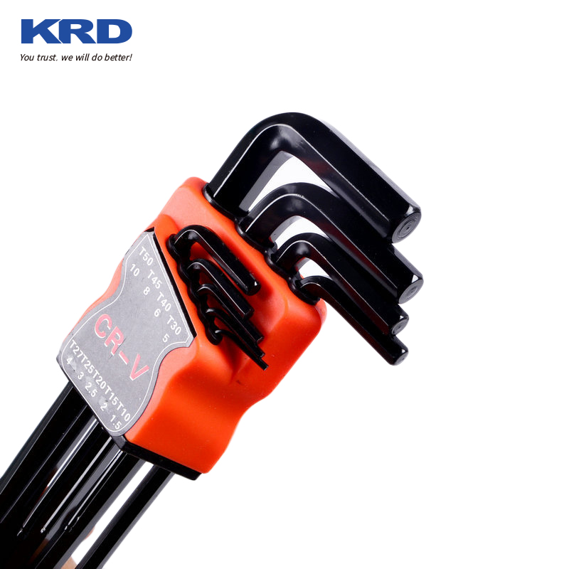 Chrome Vanadium Steel Black Box Lead Packing Finish Plastic Allen Key Hex Wrench Set