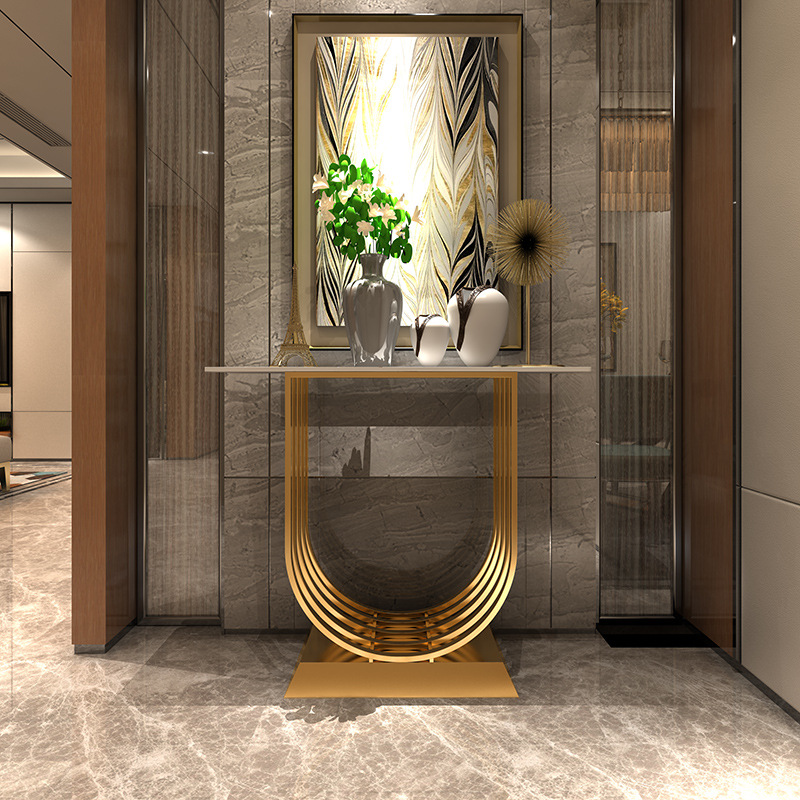 Wall Long Entry Table Console Modern Entrance Furniture Hall Console Table Leg In Gold Hotel Lobby Foyer XG1038XY