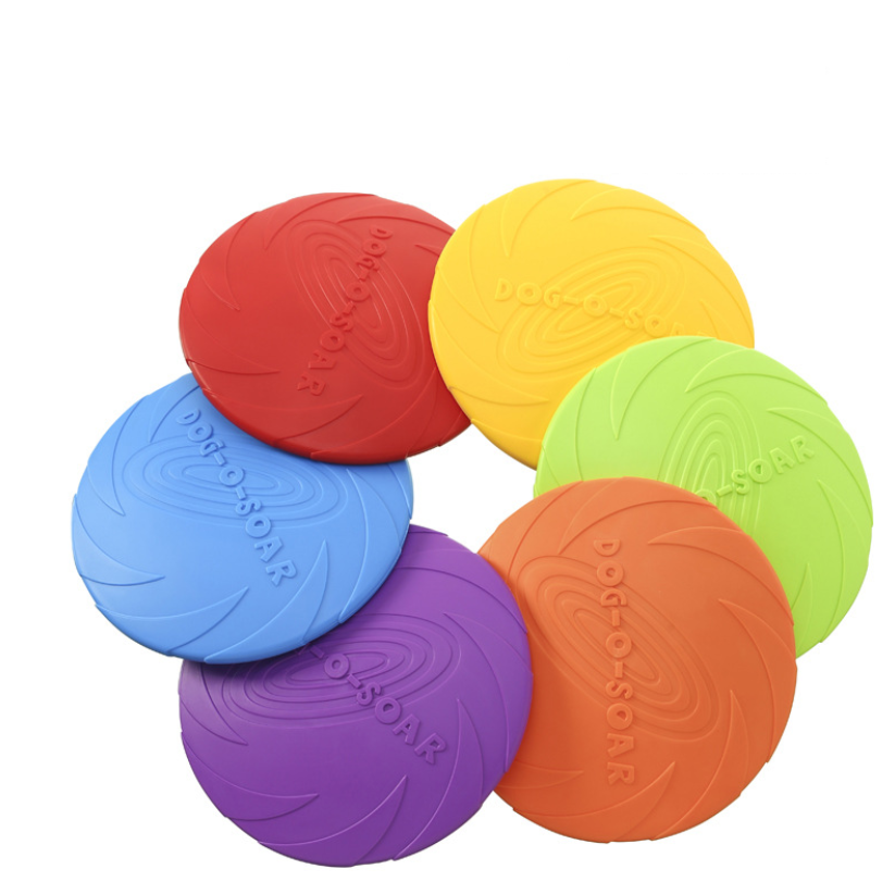 Amazon Hot Sale Dog Toy Flying Disc Floating Water Bite Training Dog Soft Rubber Flying Disc