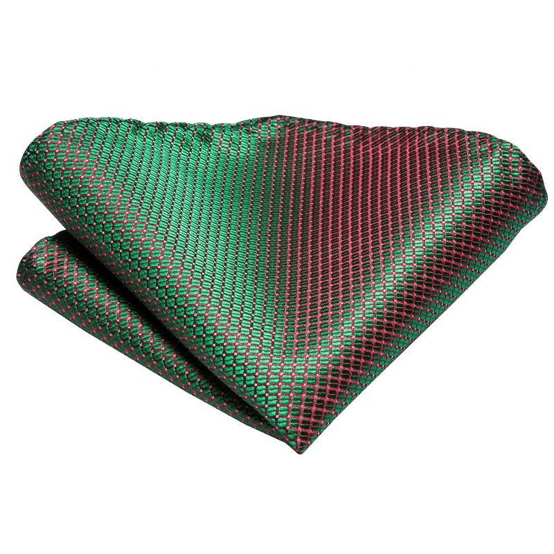 Горячая Мода зеленый красный для мужчин шелковый галстук Hanky запонки Набор Цветочный Жаккард Gravatas мужской галстук для вечеринки