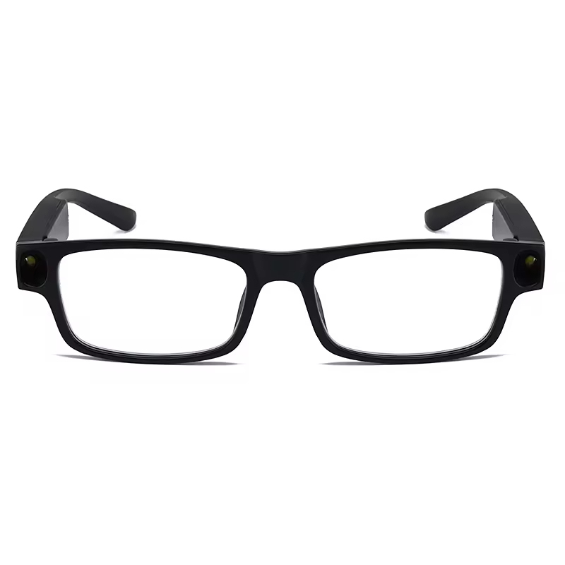 Factory Stock USB Charging LED Light Reading Glasses Black Frame with Blue Light Amplification Anti-Blue Light Feature