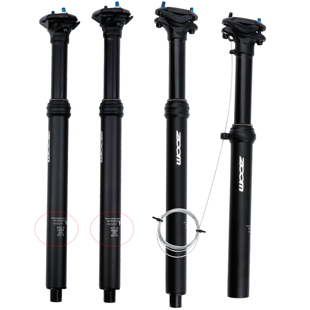 ZOOM Hydraulic Aluminum Alloy Line-controlled Lifting Seat Post 30.9/31.6mm for Mountain Bicycle