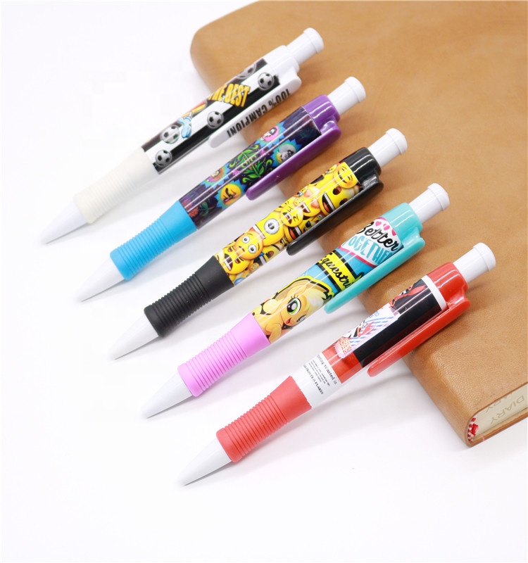 Wholesale full color printing transfer fat ballpoint pen with PK refill