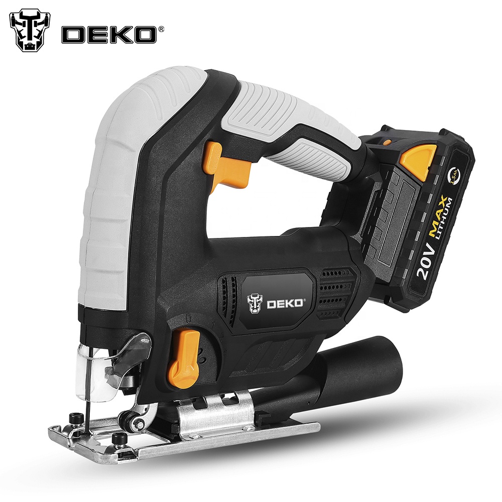 DEKO DKJS20Q2A 20V Аккумуляторный "zheijang ningbo" Светодиодная лампа с регулируемой скоростью электрическая пила с литий-ионным аккумулятором лезвия