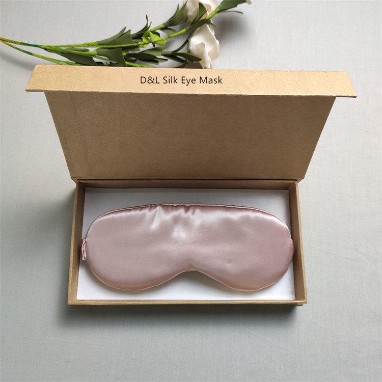 Travel Use Lightweight 22mm Pink Sleeping Silk Eye Masks With Gift Boxes