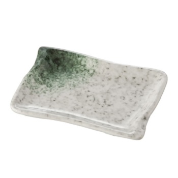 7 inch BPA Free green decal stripe texture Melamine rectangular long Plate