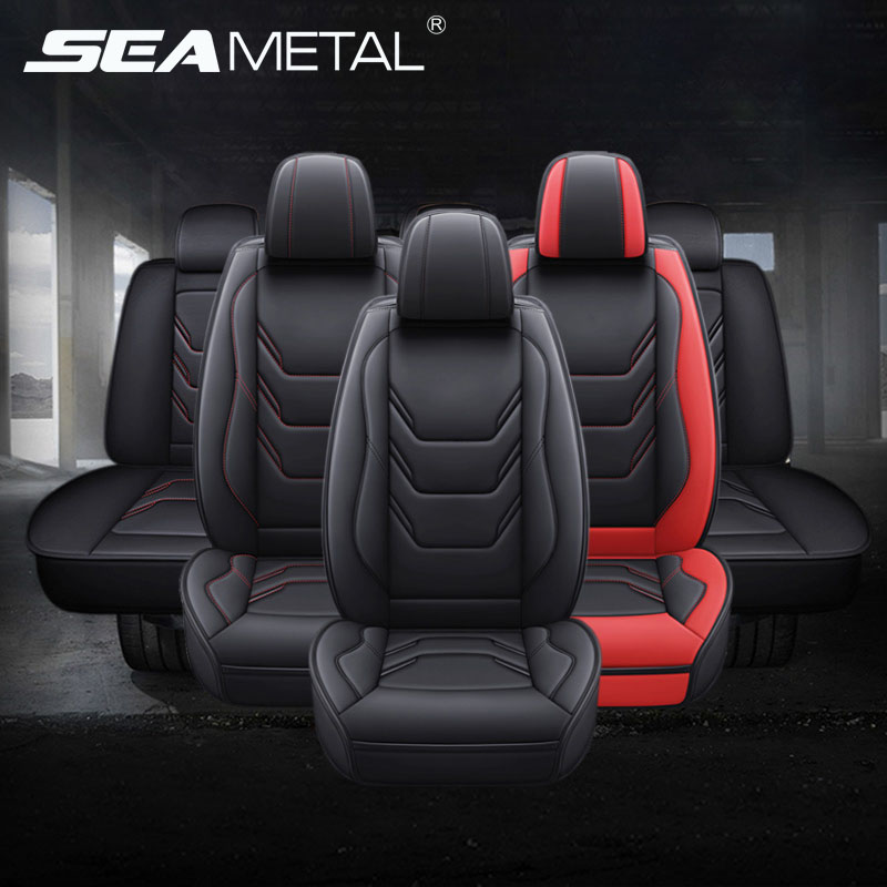 PU Leather Universal 5 Car Seat Covers Full Set Waterproof Car Seat Cover