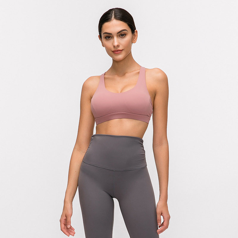 2021 New back shaping women's sports underwear women's shockproof push-up fitness vest wireless yoga bra