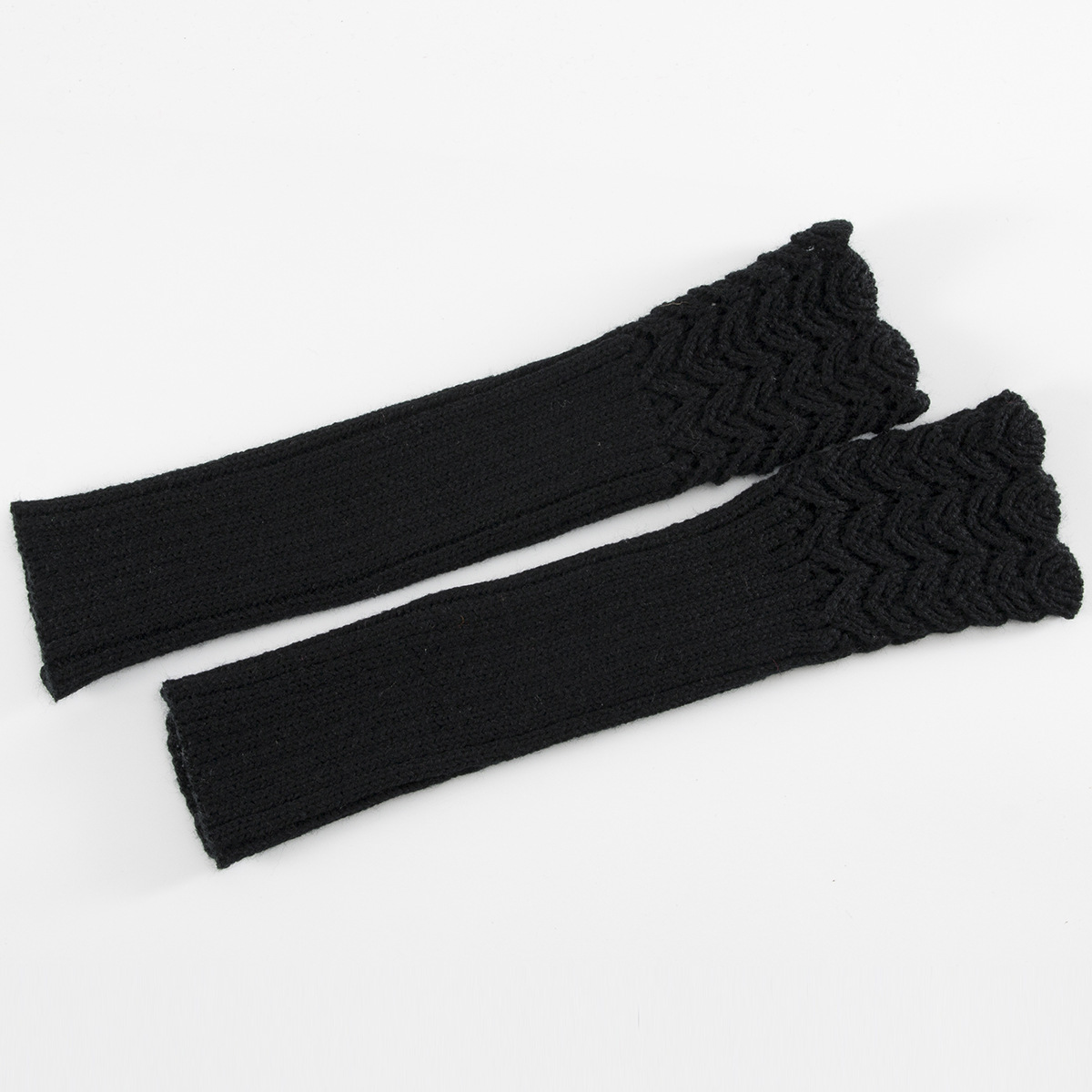 2021 New Autumn Winter Jacquard Knit Warm Arm Warmers Fingerless Gloves Wool Gloves Mittens for Women