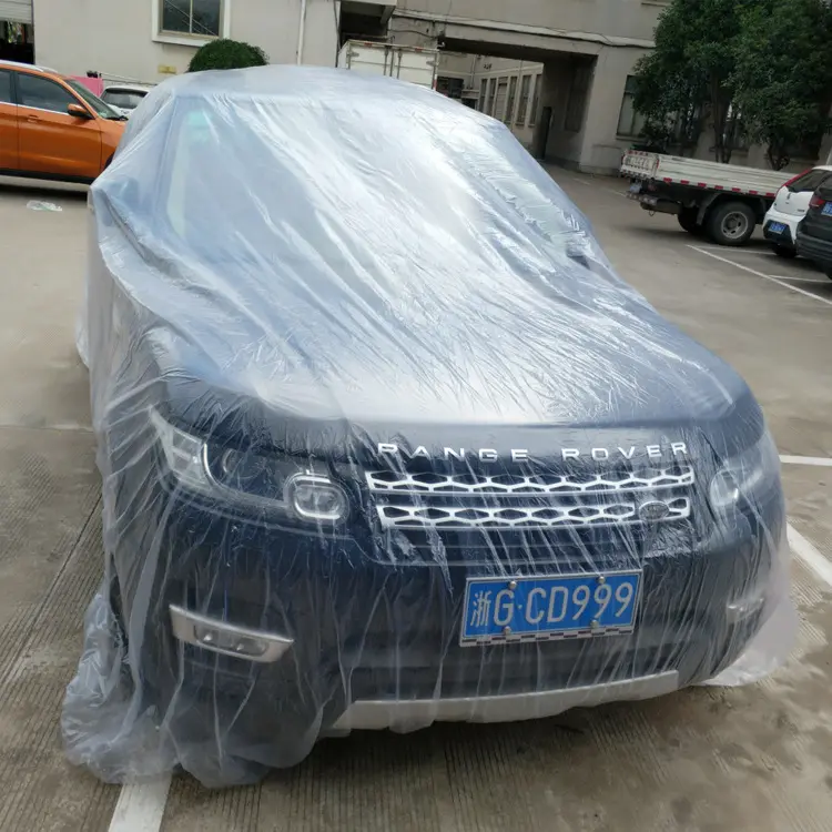 Высококачественный одноразовый пластиковый чехол для автомобиля, прозрачные одноразовые пылезащитные водонепроницаемые защитные чехлы для автомобиля