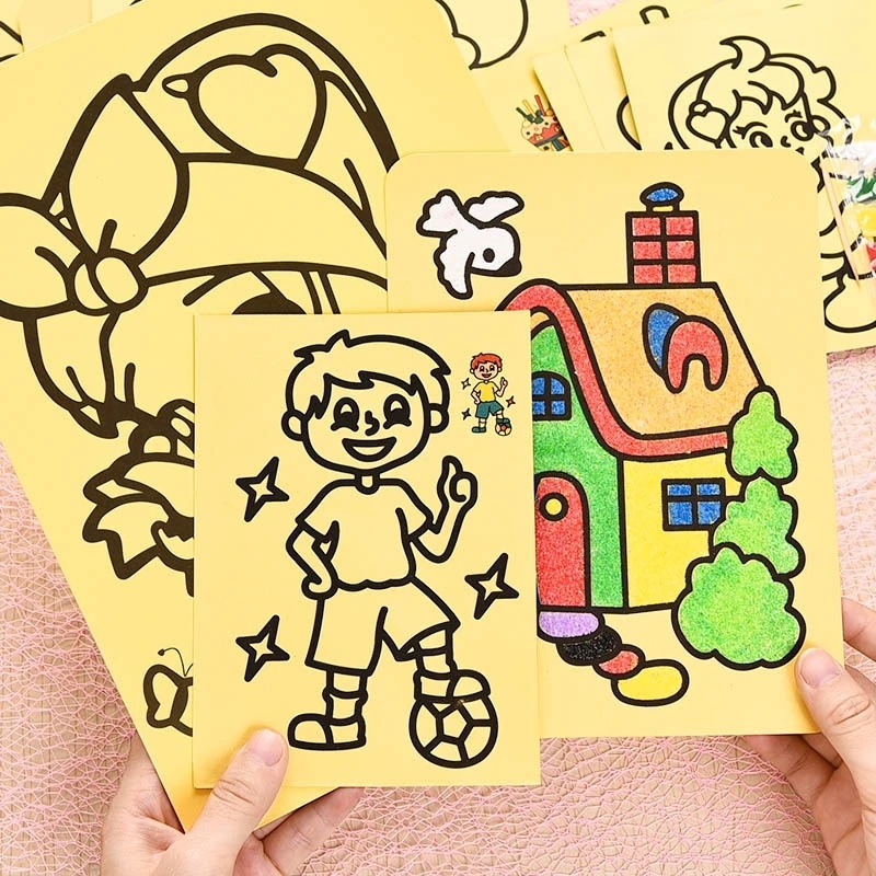 Sand painting for children diy drawing color sand art