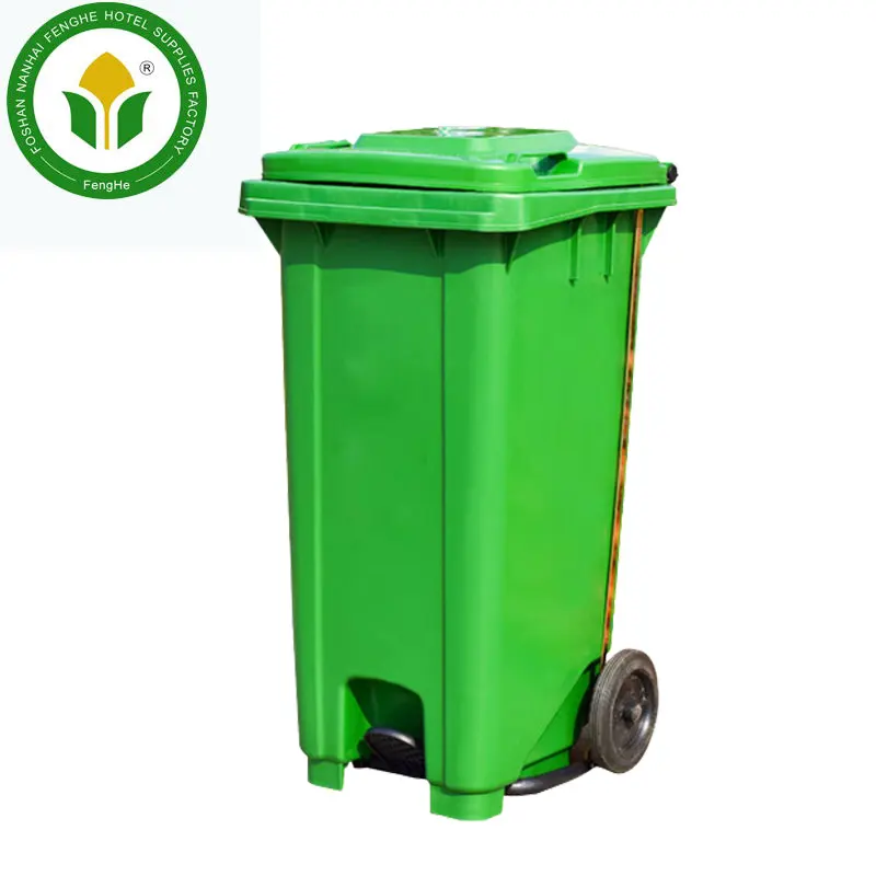 Outdoor 60L/120L/240L wheeled mobile plastic pedal waste bin trash bin dustbin