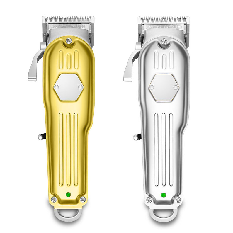 BES-9517 Pro электрическая Беспроводная полностью Металлическая Золотая машинка для стрижки волос регулируемая Парикмахерская Машинка для стрижки волос