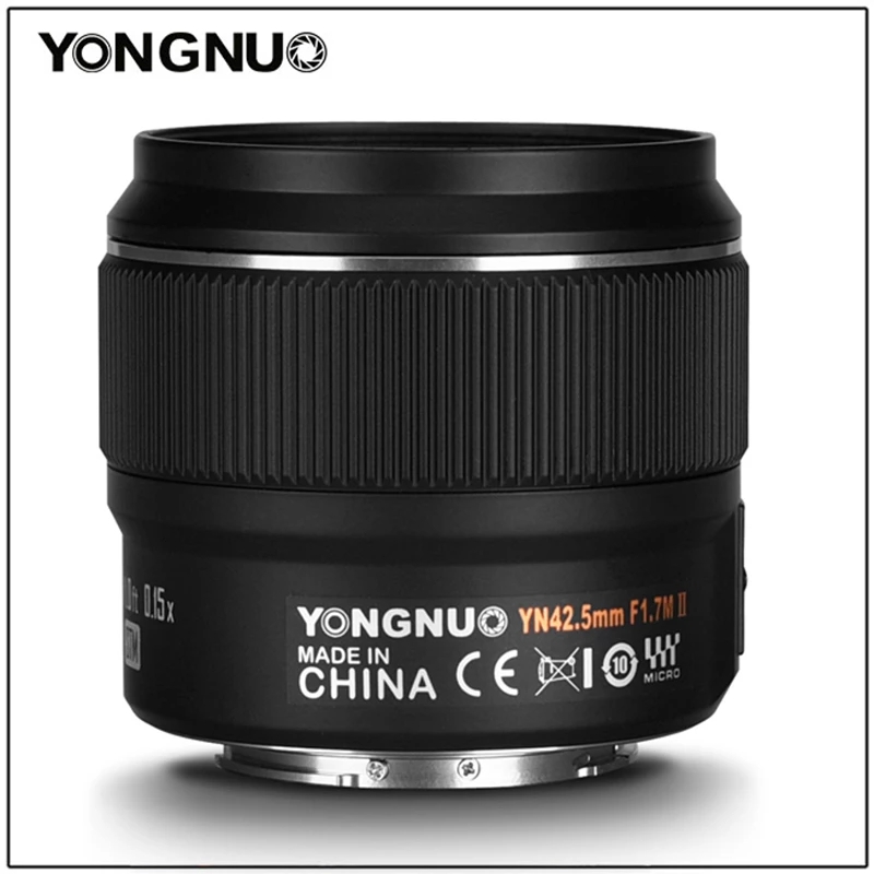 Объектив YONGNUO yn42,5 мм 42,5 мм F1.7M II F1.7 объектив с автофокусом AF для беззеркальной камеры M4/3 mount Panasonic Olympus
