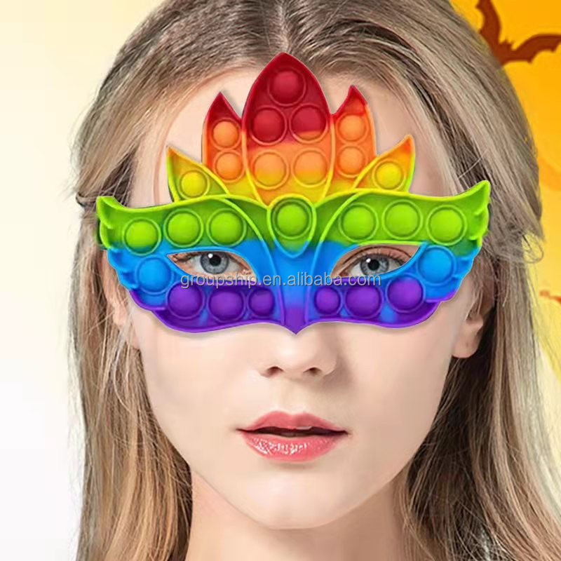 Fidget Bubble Push Bubble Poppet Up Bubble Popping Game Puzzle Halloween Party Masks Pop Fidget Toy