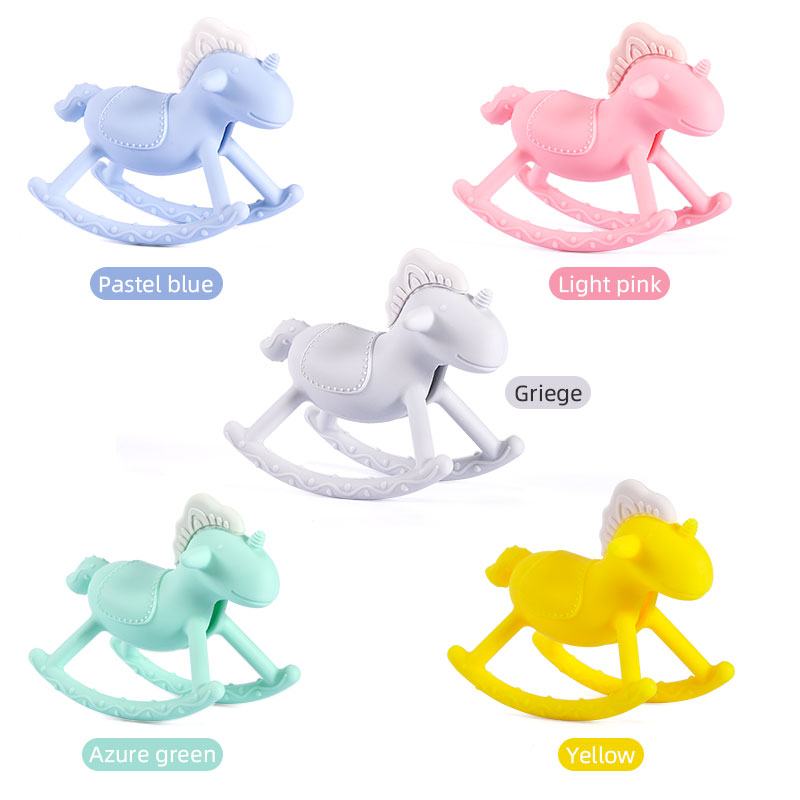 Best Baby Shower Gift Healthy Animal Silicone Unicorn 3D Teether holder