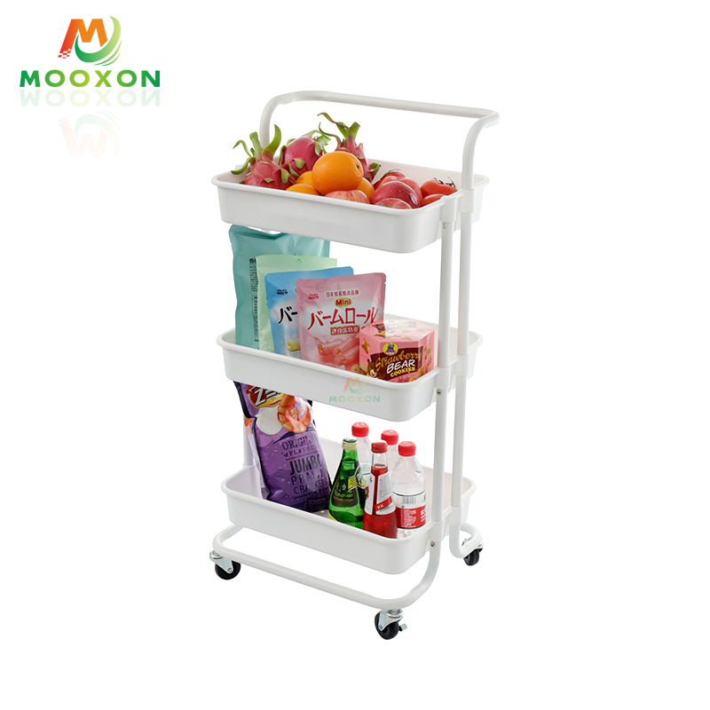 3 Tier Metal Service Cart Tools Organizer Rack Salon Trolley For Bathroom Home Storage