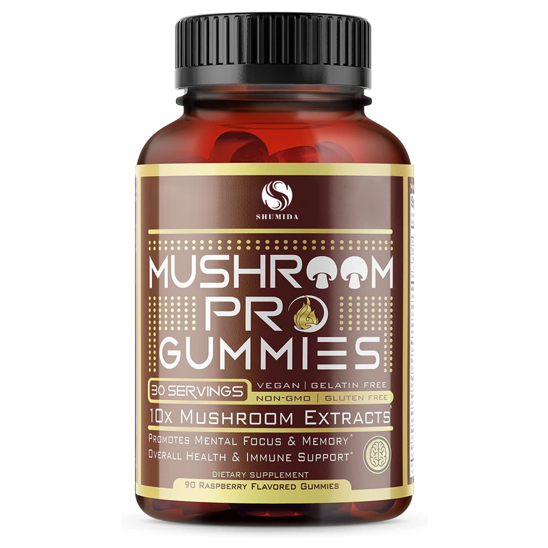 Vegan 10:1 extract lions mane+ cordyceps+turkey tail+reishi+shiitake mushroom supplement gummies