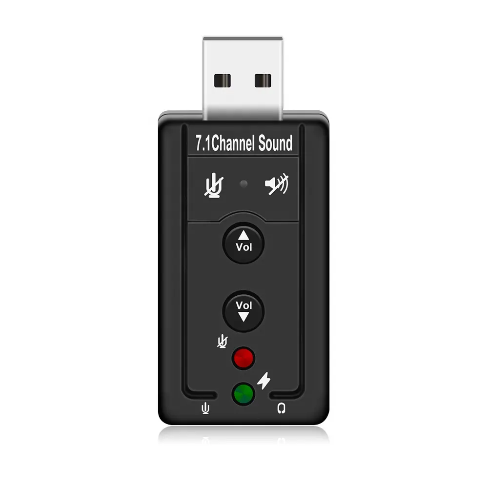 7.1 External USB Sound Card USB to Jack 3.5mm Headphone Audio Adapter Microphone Sound Card