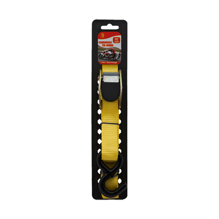 1"*12' / 25mm*4m cam buckle tie down with S hooks high quality customized color