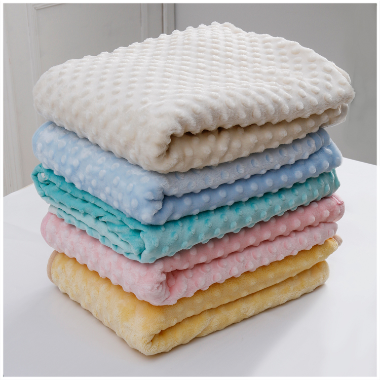 100% polyester hot sell baby blanket mink fabric minky dot fabric