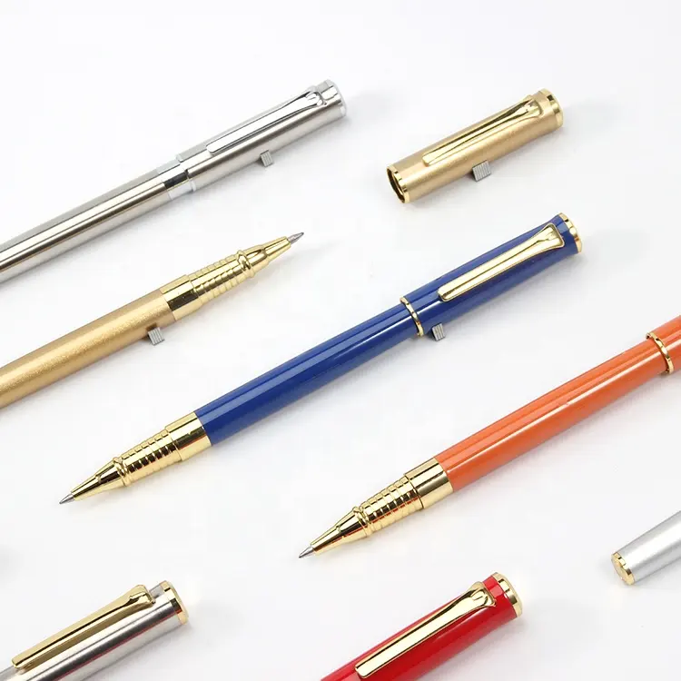 Wholesale factory fashion Metal pen high-end business gift metal roller pen custom logo signature gel pen for office