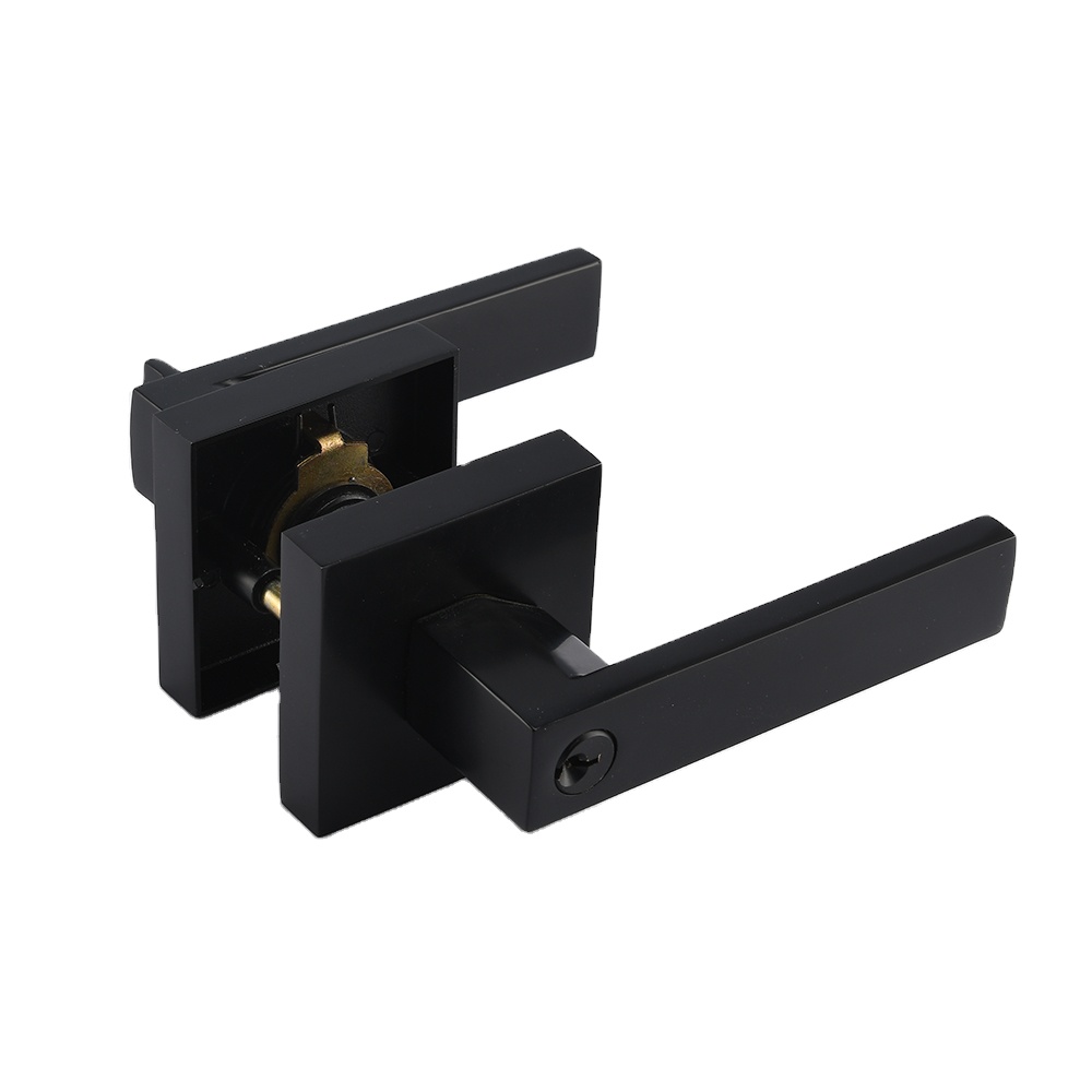 Дверная ручка zhongshan hardware для ванной комнаты, дверной замок, черная ручка, дверная черная с регулируемой защелкой, американские функциональные ручки ansi для спальни