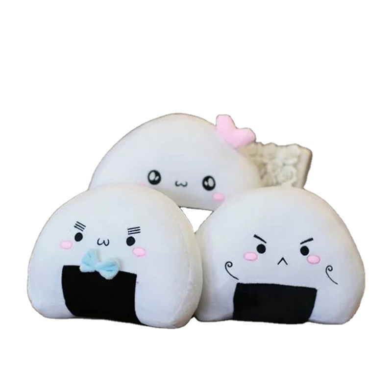 Cute Plush 20cm Mini Rice Ball Pillow Kawaii Soft Japanese Sushi Cushion Stuffed Plush Toy Cute Ball The Second Dumpling Doll