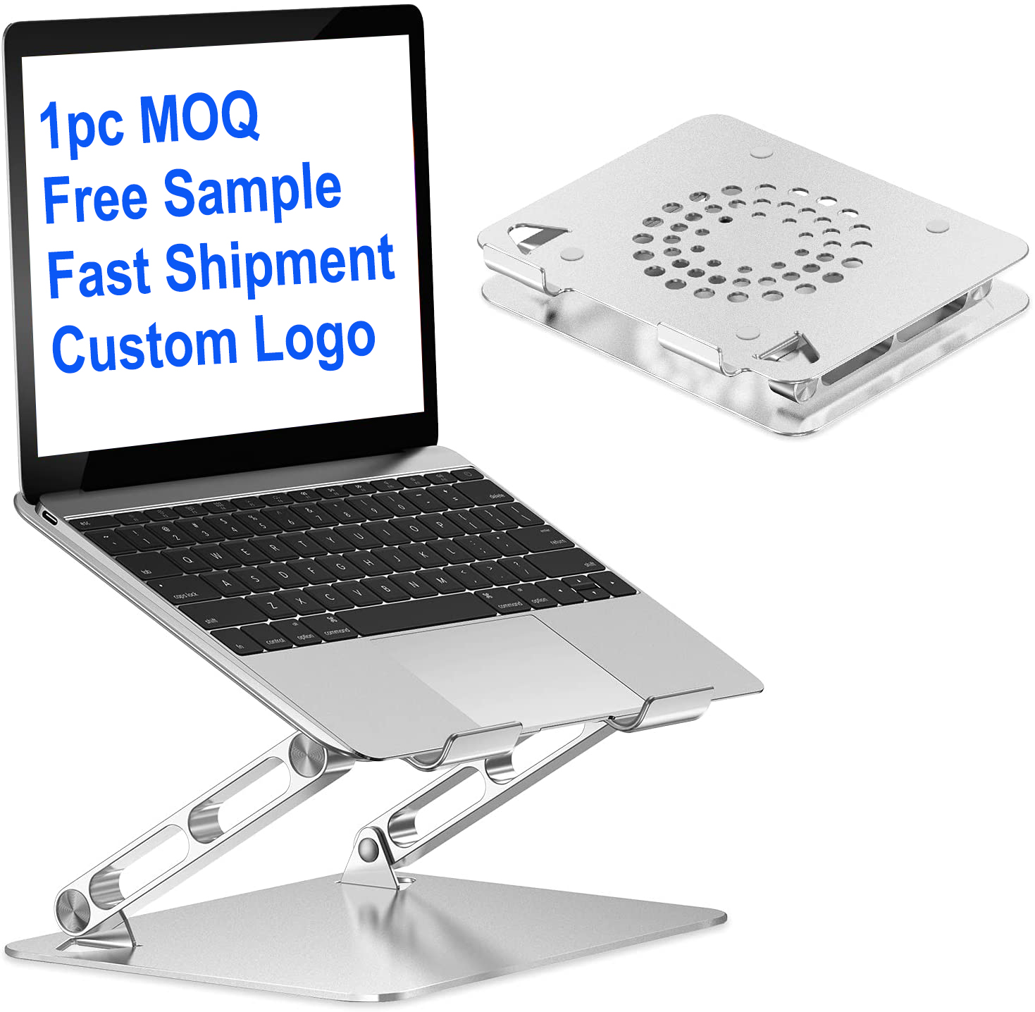 Ventilated Cooling Ergonomic Aluminium Height Angle Adjustable Foldable Portable Laptop Stand