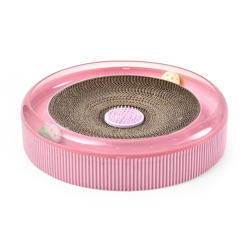 4 In 1 Interactive Pet Play Corrugated Cardboard Cat Scratcher Track Ball Toy Cat Scratching Board