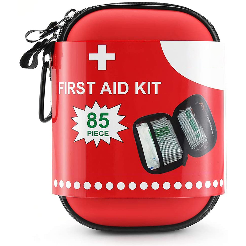 85 Pieces Hard Shell Mini Compact First Aid Kit Small Personal Emergency Survival Kit for Travel Hiking Camping Backpacking