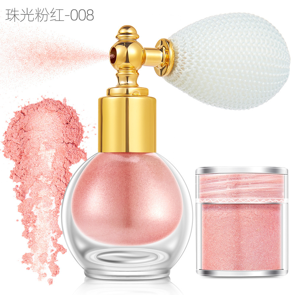 GGF01 High Quality 10 Colors Pearl Powder Glitter Spray Shimmer Sparkle Powder Makeup Face Highlighter Body Spray Glitter Powder