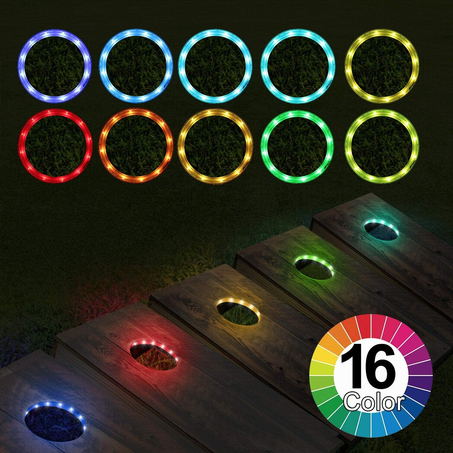 Набор из 2 шт. ламп для кукурузных отверстий 16 миллионов rgb, меняющий цвета