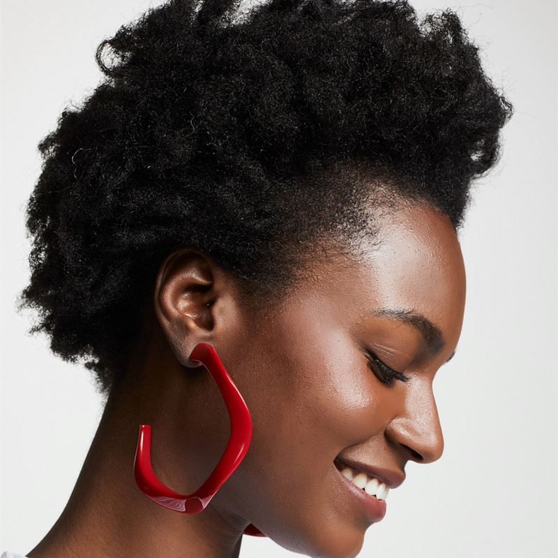 Exaggerated Accessory Big Circle Acrylic Earrings Irregular C Shaped Acrylic Resin Hoop Earrings