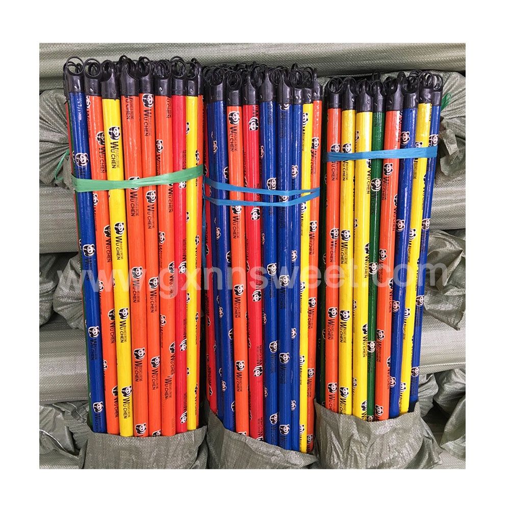 new products Panda PVC wooden Broom Stick For Indian Market