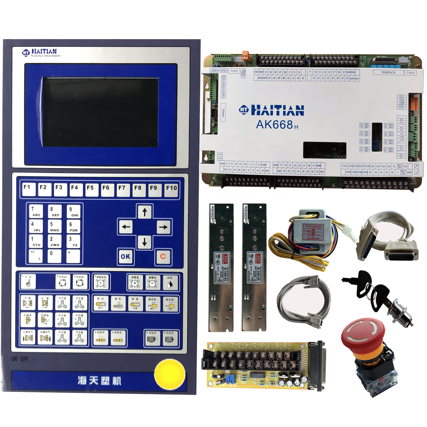 Система управления HAITIAN AK668 + панель HMI-Q7, бренд TECHMATION, полный набор ПЛК для машины для литья под давлением