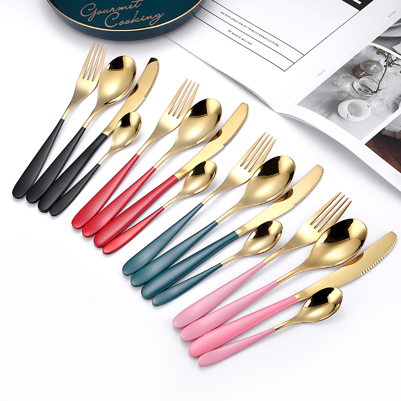 Amazon sells Food Grade Modern Inox Flatware Stainless Steel Gold Plated Cutlery Set