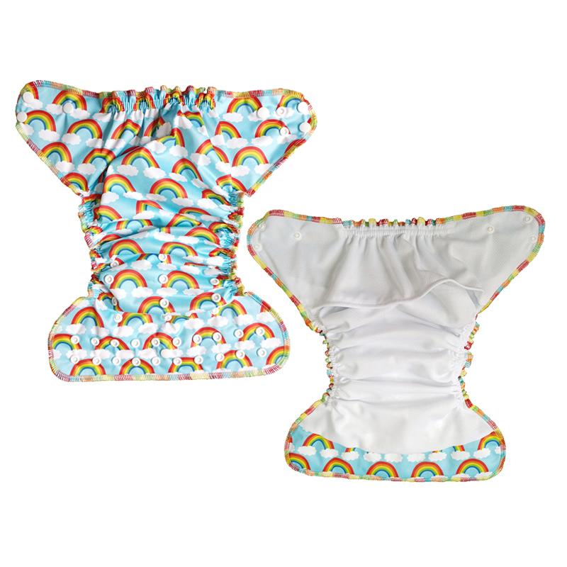Ananbaby New Custom Design Cloth Diapers Washable Serged Pocket Cloth Diapers Adjustable Cloth Reusable Diaper