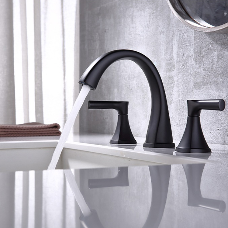 Double Handle Widespread Bathroom Split Basin Faucet for Sink 3 Holes