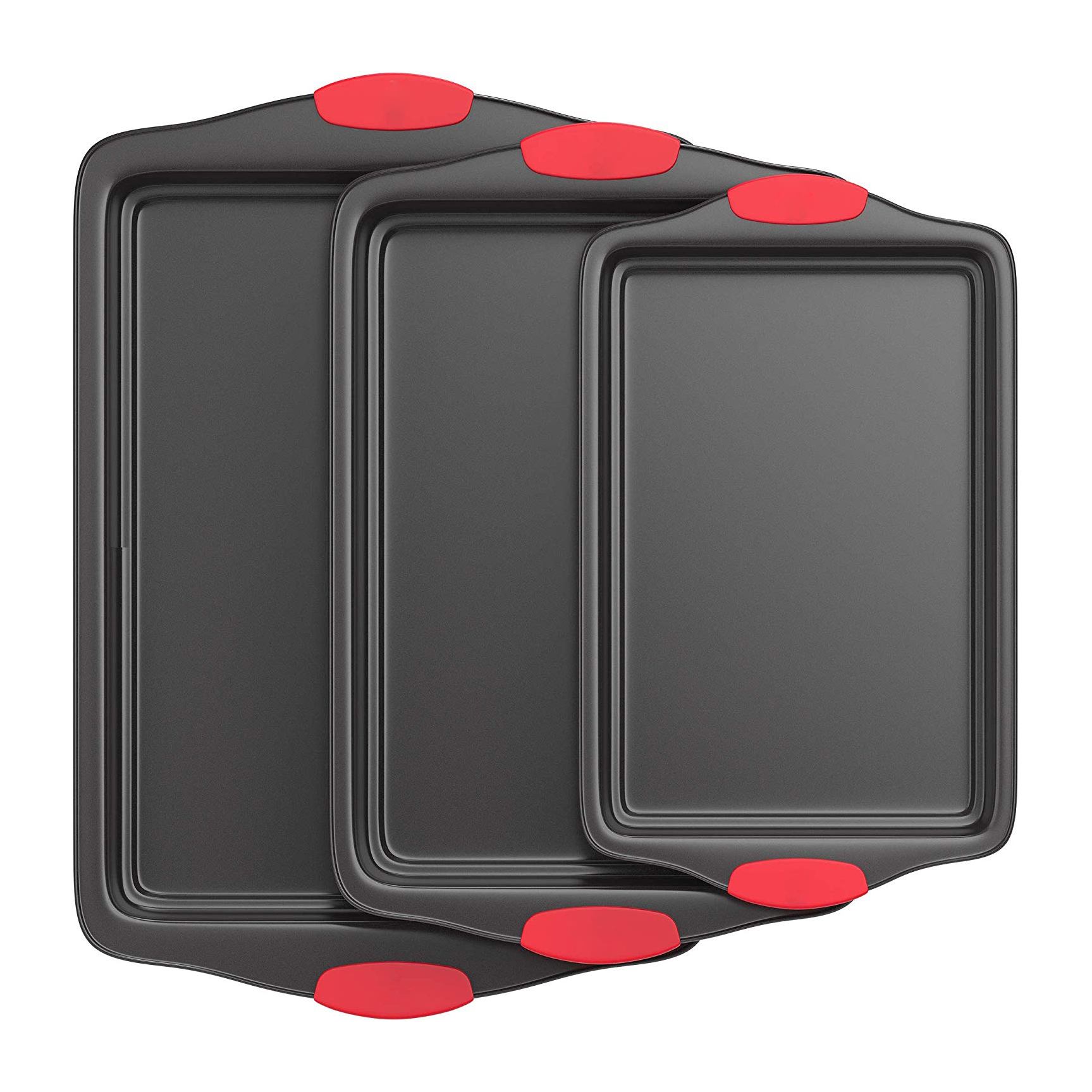 Amazon Hot 3-pieces Антипригарная посуда набор с красной ручкой Антипригарная посуда набор