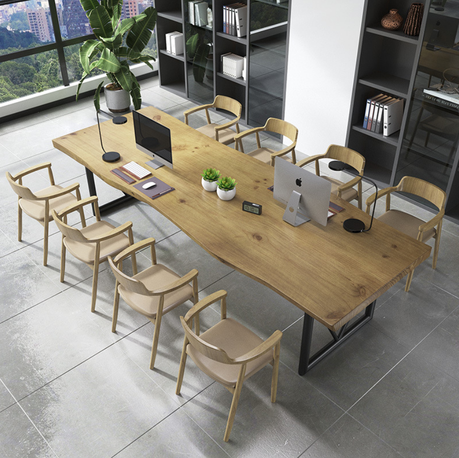 2021 new home furniture retro square table American industrial style dining table luxury solid wood dining table