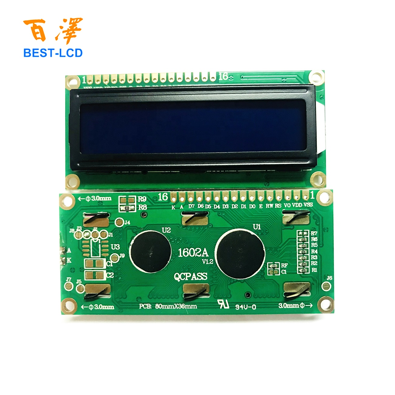 Лидер продаж от производителя, жк-дисплей LCD16X2 с символами 16x2, синий/зеленый в модулях жк-дисплея 3,3 в